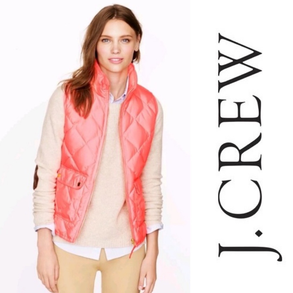 J Crew Neon Flamingo Excursion Quilted Vest